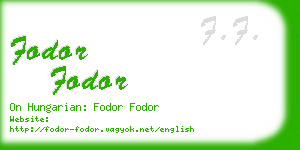 fodor fodor business card